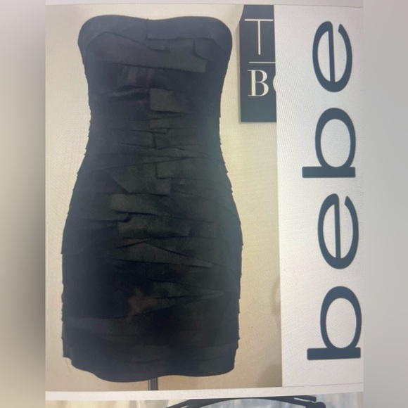 bebe, strapless mini dress, size small, Bronze color - Picture 6 of 7